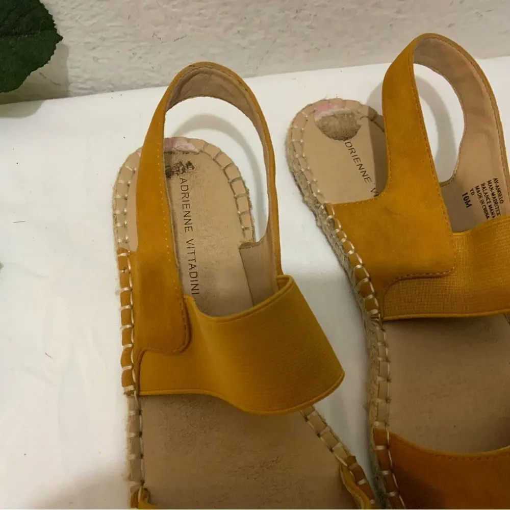 Adrienne Vittadini Angelo Women's Suede Espadrille Sandals Size‎ 10